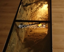 Hotový skleněný poklop s podsvícením